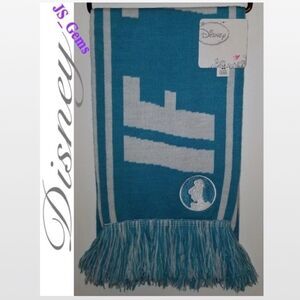 New Disney Scarf Womens Blue & White Cinderella  Princess Embroidered Fringe